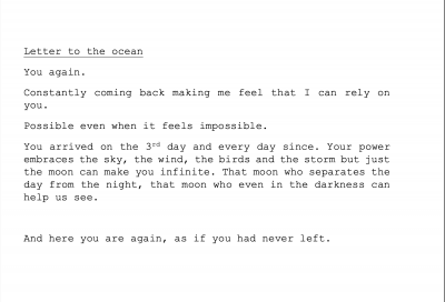 Letter to the ocean